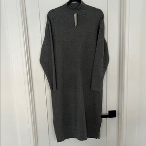 A New Day Charcoal Mock Neck Knit Midi Dress
